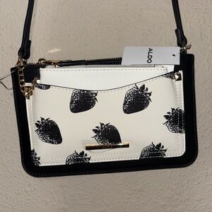 ALDO Black and White Strawberry Print Women's Bag